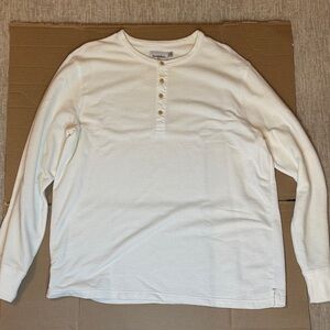 Goodfellow & Co Cream Waffle Henley Long Sleeve